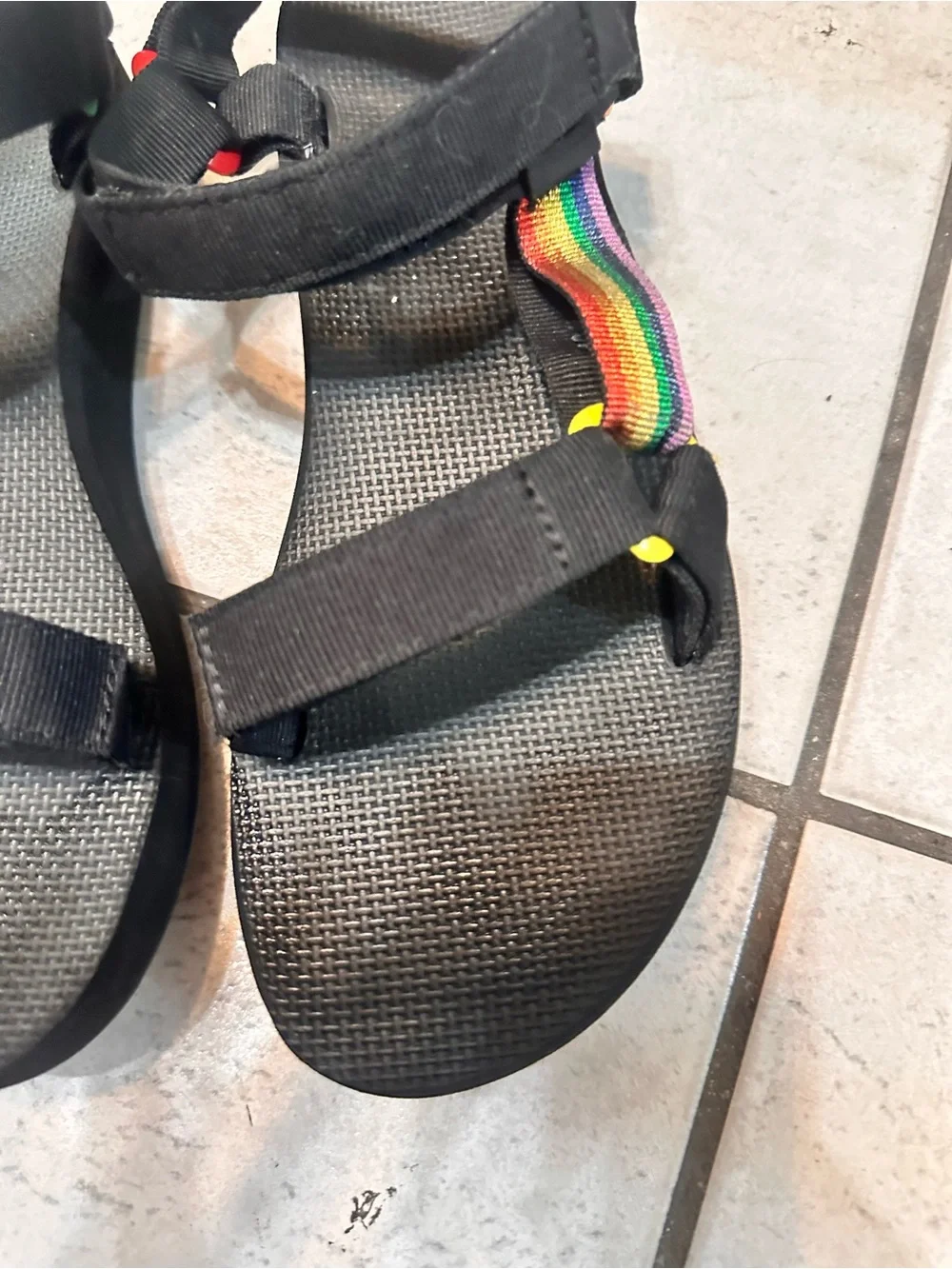 Teva Women's Black Rainbow Strap Sandal Teva Midform Universal Pride 10 - Picture 4 of 16
